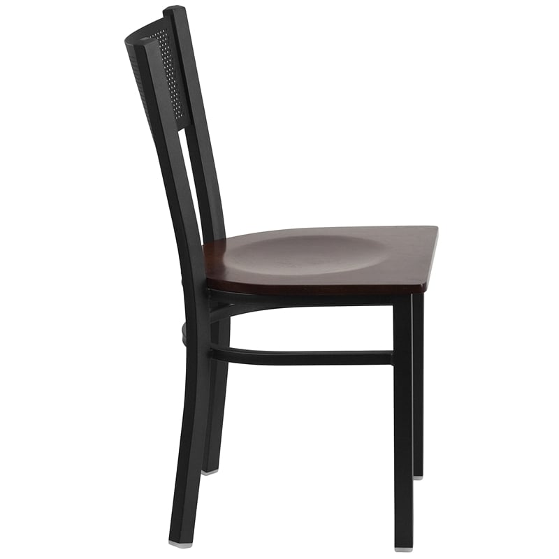 Flash Furniture Restaurant Chair in Black and Walnut