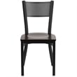 Flash Furniture Restaurant Chair in Black and Walnut