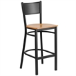 Flash Furniture Metal Restaurant Bar Stool in Black and Natural