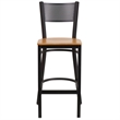 Flash Furniture Metal Restaurant Bar Stool in Black and Natural