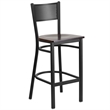 Flash Furniture Metal Restaurant Bar Stool in Black and Walnut