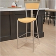 Flash Furniture Metal Restaurant Bar Stool in Natural and Silver