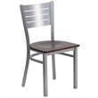 Flash Furniture Restaurant Dining Chair in Walnut and Silver