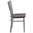 Flash Furniture Restaurant Dining Chair in Walnut and Silver