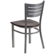 Flash Furniture Restaurant Dining Chair in Walnut and Silver