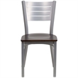 Flash Furniture Restaurant Dining Chair in Walnut and Silver
