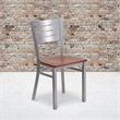 Flash Furniture Restaurant Dining Chair in Cherry and Silver