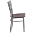 Flash Furniture Restaurant Dining Chair in Mahogany and Silver