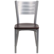 Flash Furniture Restaurant Dining Chair in Mahogany and Silver