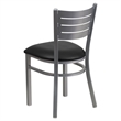 Flash Furniture Restaurant Dining Chair in Black and Silver