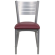 Flash Furniture Restaurant Dining Chair in Burgundy and Silver