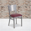 Flash Furniture Restaurant Dining Chair in Burgundy and Silver
