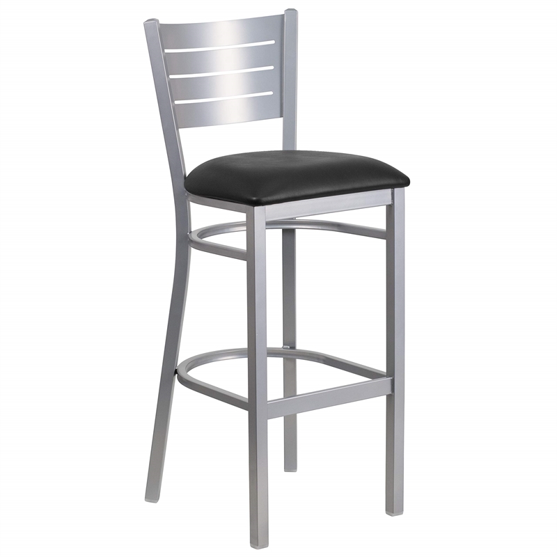 Flash Furniture Bar Stool in Black and Silver