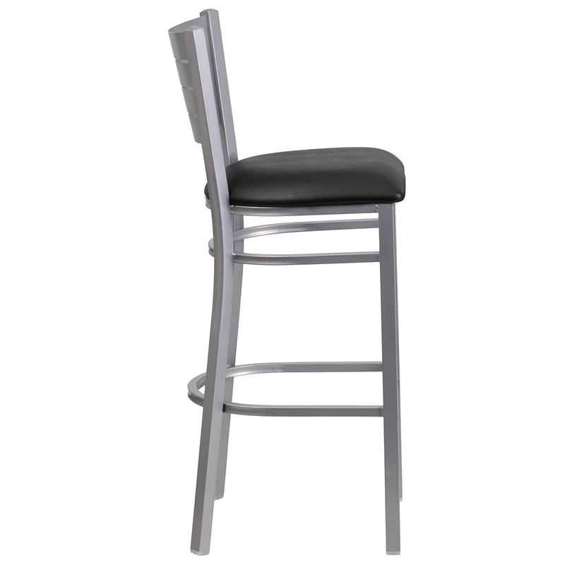 Flash Furniture Bar Stool in Black and Silver