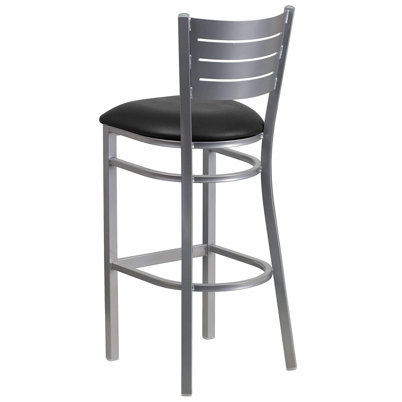 Flash Furniture Bar Stool in Black and Silver