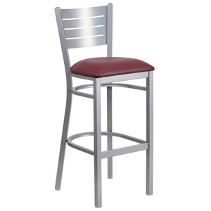 Flash Furniture Bar Stool in Burgundy and Silver