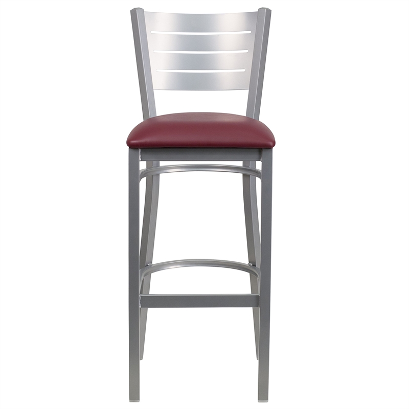 Flash Furniture Bar Stool in Burgundy and Silver