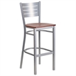 Flash Furniture Bar Stool in Cherry and Silver