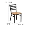Flash Furniture Restaurant Dining Chair in Black and Natural