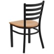 Flash Furniture Restaurant Dining Chair in Black and Natural