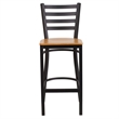 Flash Furniture Metal Restaurant Bar Stool in Black and Natural