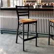 Flash Furniture Metal Restaurant Bar Stool in Black and Natural