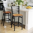 Flash Furniture Metal Restaurant Bar Stool in Black and Natural