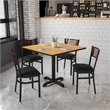 Flash Furniture Metal Restaurant Dining Chair in Black and Mahogany