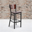 Flash Furniture Metal Restaurant Bar Stool in Black and Mahogany