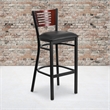 Flash Furniture Metal Restaurant Bar Stool in Black and Mahogany