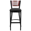 Flash Furniture Metal Restaurant Bar Stool in Black and Mahogany