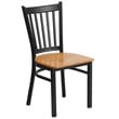 Flash Furniture Restaurant Dining Chair in Black and Natural