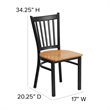 Flash Furniture Restaurant Dining Chair in Black and Natural