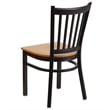 Flash Furniture Restaurant Dining Chair in Black and Natural