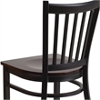 Flash Furniture Restaurant Dining Chair in Black and Walnut