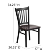Flash Furniture Restaurant Dining Chair in Black and Walnut