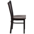 Flash Furniture Restaurant Dining Chair in Black and Walnut