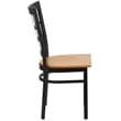 Flash Furniture Restaurant Dining Chair in Black and Natural