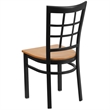 Flash Furniture Restaurant Dining Chair in Black and Natural
