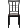 Flash Furniture Restaurant Dining Chair in Black and Walnut