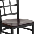 Flash Furniture Restaurant Dining Chair in Black and Walnut