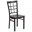 Flash Furniture Restaurant Dining Chair in Black and Walnut