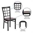 Flash Furniture Restaurant Dining Chair in Black and Walnut
