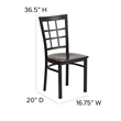 Flash Furniture Restaurant Dining Chair in Black and Walnut