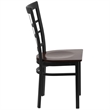 Flash Furniture Restaurant Dining Chair in Black and Walnut