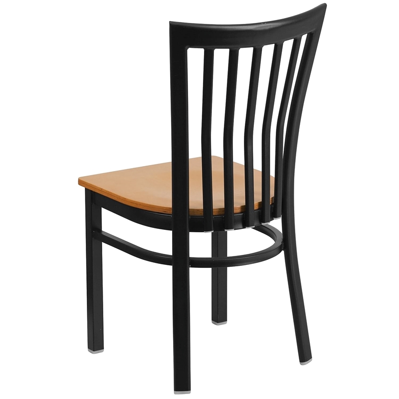Flash Furniture Restaurant Dining Chair in Black and Natural