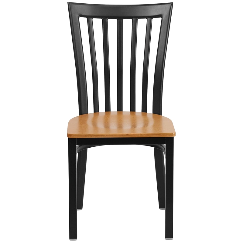 Flash Furniture Restaurant Dining Chair in Black and Natural