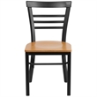 Flash Furniture Restaurant Dining Chair in Black and Natural