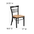 Flash Furniture Restaurant Dining Chair in Black and Natural