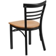 Flash Furniture Restaurant Dining Chair in Black and Natural